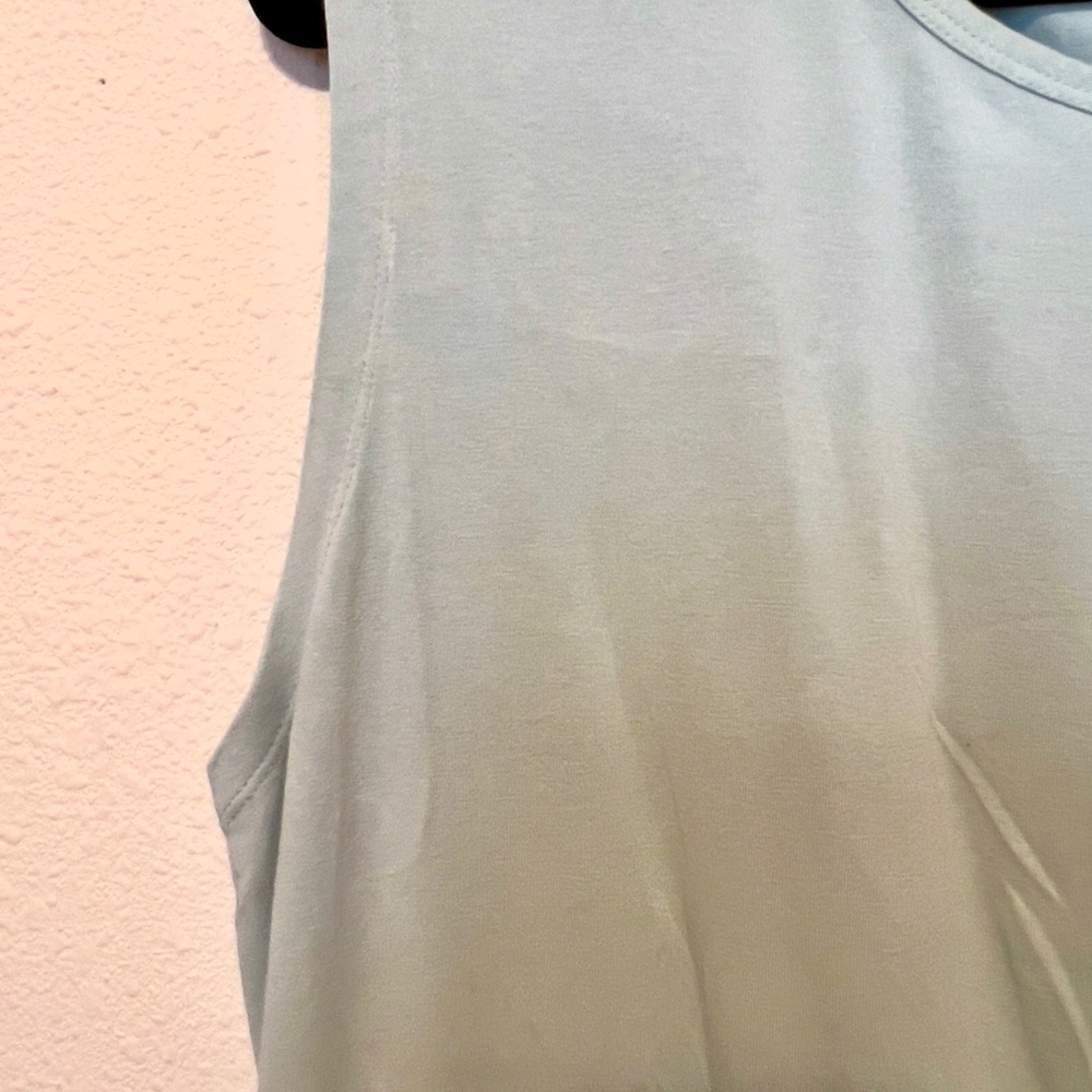 Calvin Klein sleeveless Mint Green Cotton gathered waist Dress - Picture 5 of 7